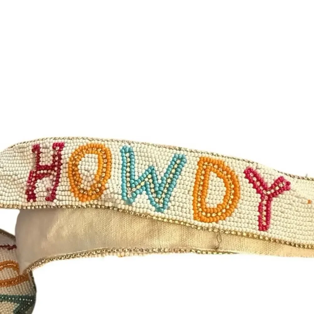 Howdy Beaded Western Purse Strap Multicolor Boho Adjustable Crossbody